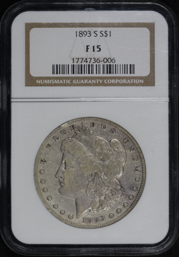 Obverse of this 1893-S Morgan Dollar NGC F-15