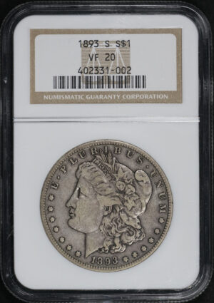 Obverse of this 1893-S Morgan Dollar NGC VF-20