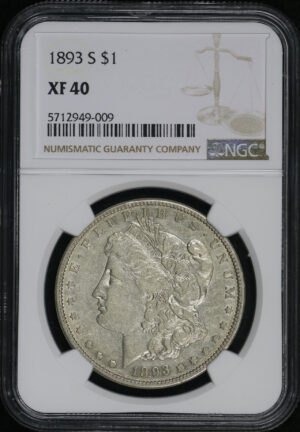 Obverse of this 1893-S Morgan Dollar NGC XF-40