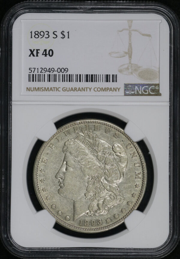 Obverse of this 1893-S Morgan Dollar NGC XF-40