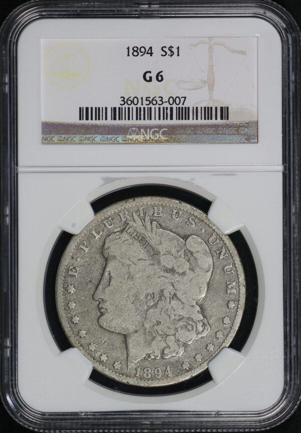 Obverse of this 1894 Morgan Dollar NGC G-6