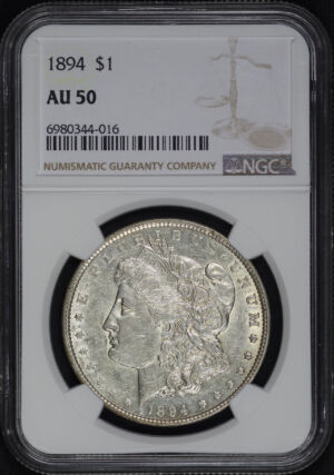 Obverse of this 1894 Morgan Dollar NGC AU-50