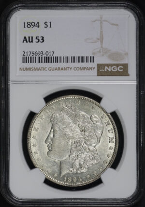 Obverse of this 1894 Morgan Dollar NGC AU-53