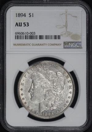 Obverse of this 1894 Morgan Dollar NGC AU-53
