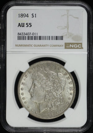 Obverse of this 1894 Morgan Dollar NGC AU-55