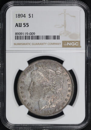 Obverse of this 1894 Morgan Dollar NGC AU-55