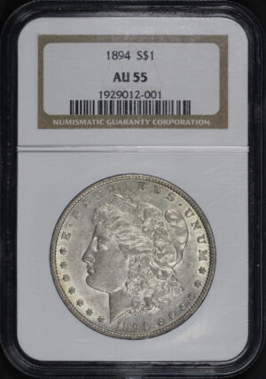 Obverse of this 1894 Morgan Dollar NGC AU-55