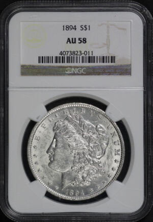 Obverse of this 1894 Morgan Dollar NGC AU-58