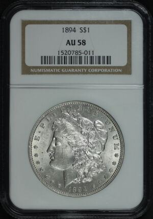 Obverse of this 1894 Morgan Dollar NGC AU-58