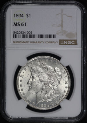 Obverse of this 1894 Morgan Dollar NGC MS-61