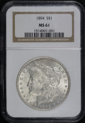 Obverse of this 1894 Morgan Dollar NGC MS-61