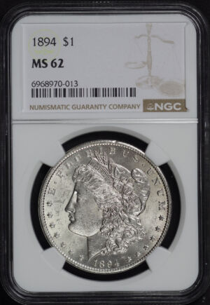 Obverse of this 1894 Morgan Dollar NGC MS-62