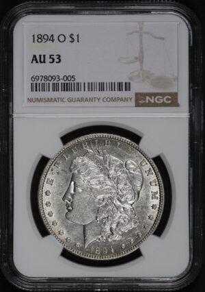 Obverse of this 1894-O Morgan Dollar NGC AU-53