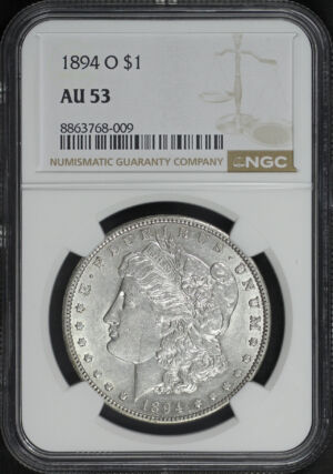 Obverse of this 1894-O Morgan Dollar NGC AU-53