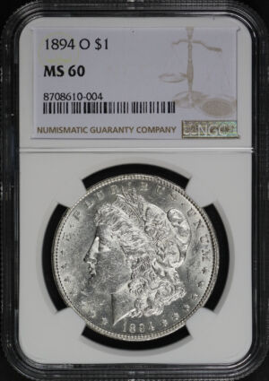 Obverse of this 1894-O Morgan Dollar NGC MS-60