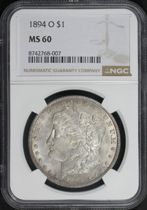 Obverse of this 1894-O Morgan Dollar NGC MS-60