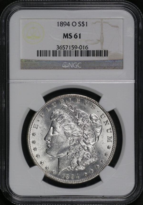 Obverse of this 1894-O Morgan Dollar NGC MS-61