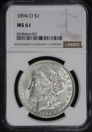 Obverse of this 1894-O Morgan Dollar NGC MS-61
