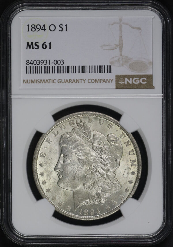 Obverse of this 1894-O Morgan Dollar NGC MS-61