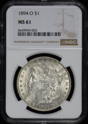 Obverse of this 1894-O Morgan Dollar NGC MS-61