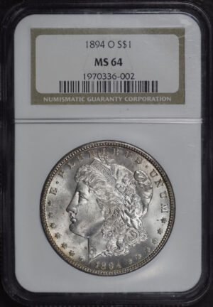 Obverse of this 1894-O Morgan Dollar NGC MS-64