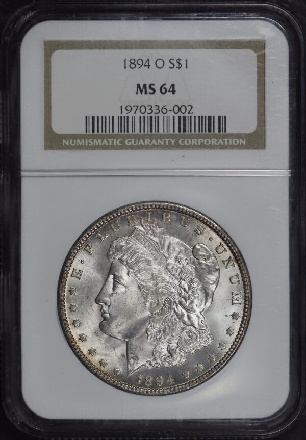 Obverse of this 1894-O Morgan Dollar NGC MS-64