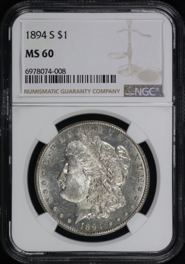 Obverse of this 1894-S Morgan Dollar NGC MS-60