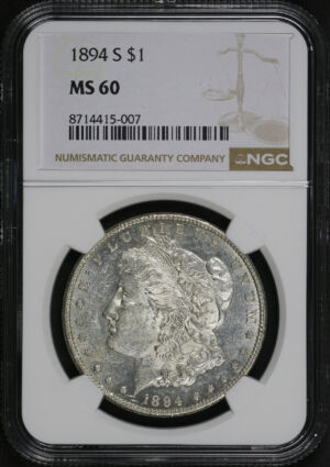 Obverse of this 1894-S Morgan Dollar NGC MS-60