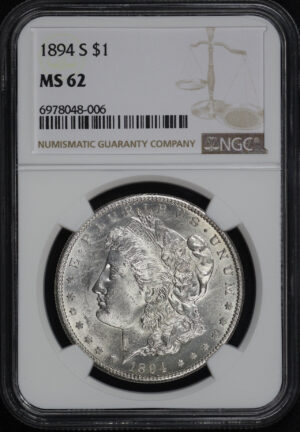 Obverse of this 1894-S Morgan Dollar NGC MS-62