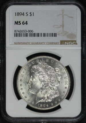 Obverse of this 1894-S Morgan Dollar NGC MS-64