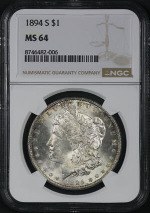 Obverse of this 1894-S Morgan Dollar NGC MS-64