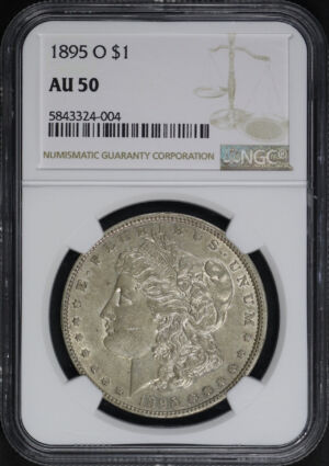 Obverse of this 1895-O Morgan Dollar NGC AU-50