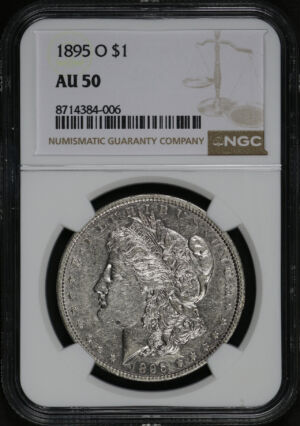 Obverse of this 1895-O Morgan Dollar NGC AU-50