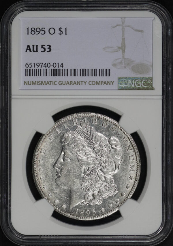 Obverse of this 1895-O Morgan Dollar NGC AU-53