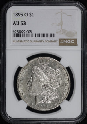 Obverse of this 1895-O Morgan Dollar NGC AU-53