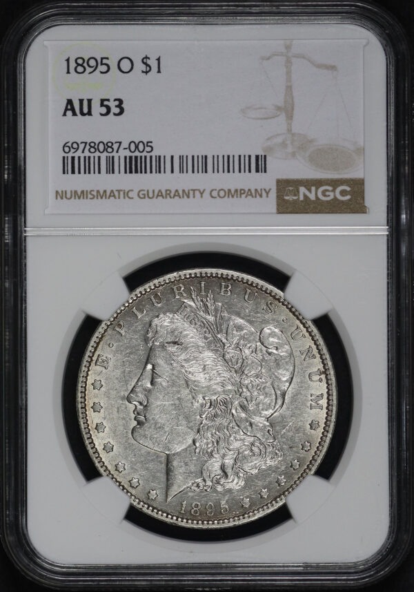 Obverse of this 1895-O Morgan Dollar NGC AU-53