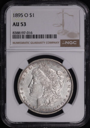 Obverse of this 1895-O Morgan Dollar NGC AU-53