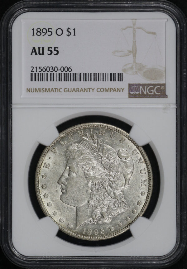 Obverse of this 1895-O Morgan Dollar NGC AU-55