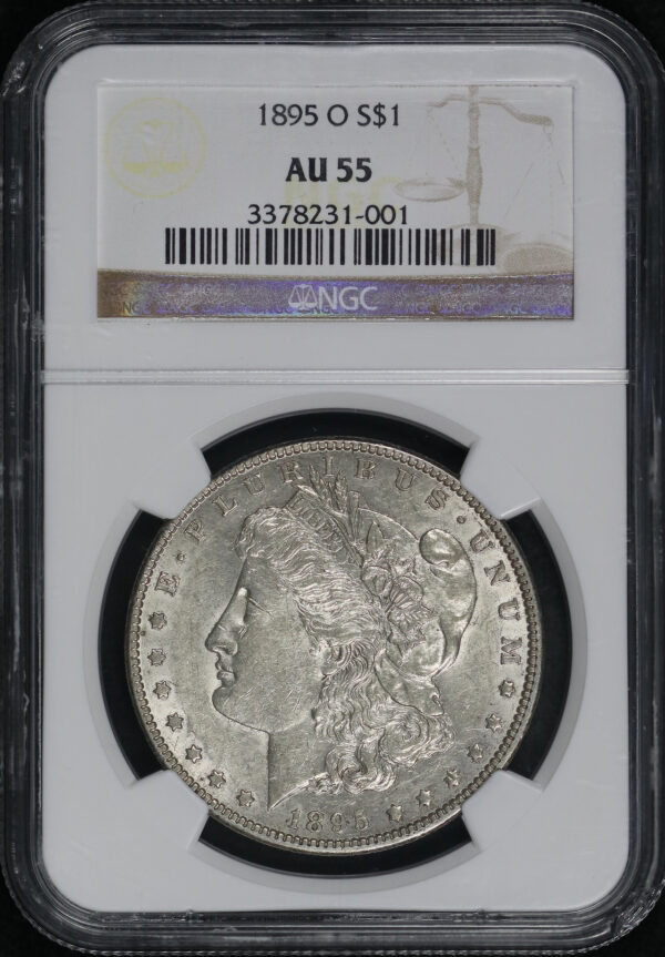 Obverse of this 1895-O Morgan Dollar NGC AU-55