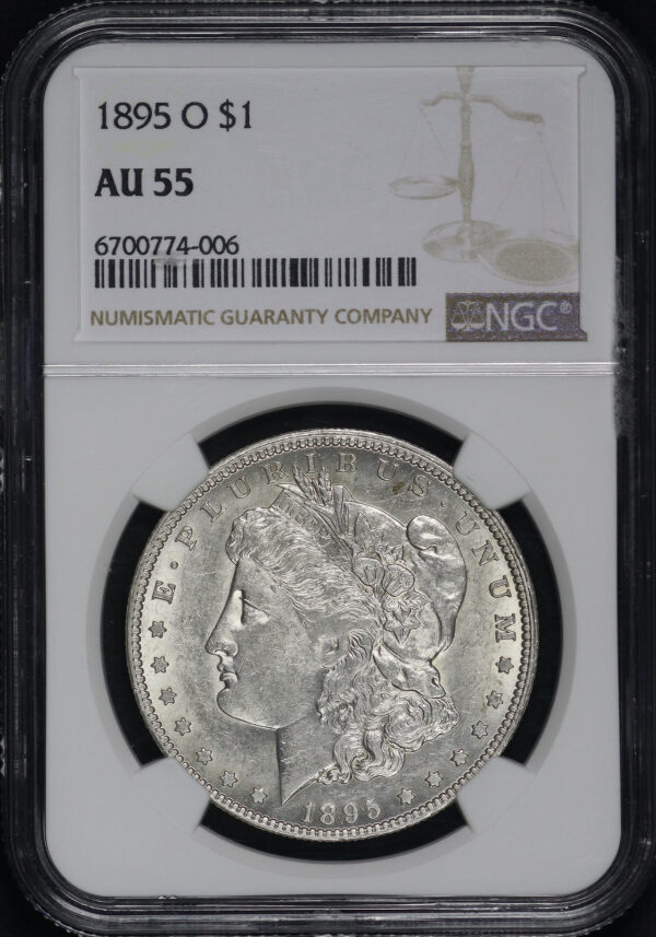 Obverse of this 1895-O Morgan Dollar NGC AU-55