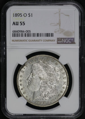 Obverse of this 1895-O Morgan Dollar NGC AU-55