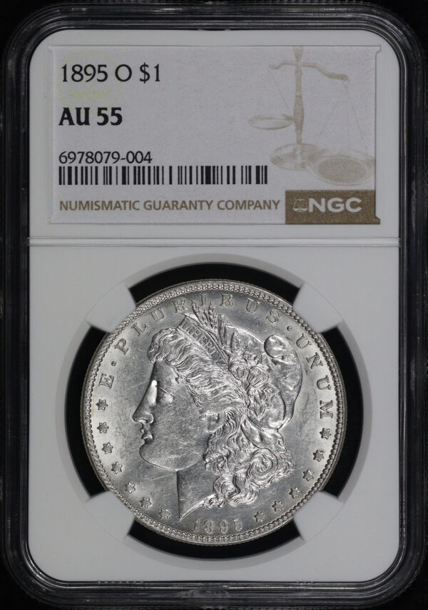 Obverse of this 1895-O Morgan Dollar NGC AU-55