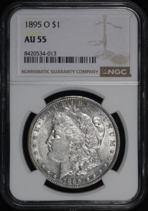 Obverse of this 1895-O Morgan Dollar NGC AU-55