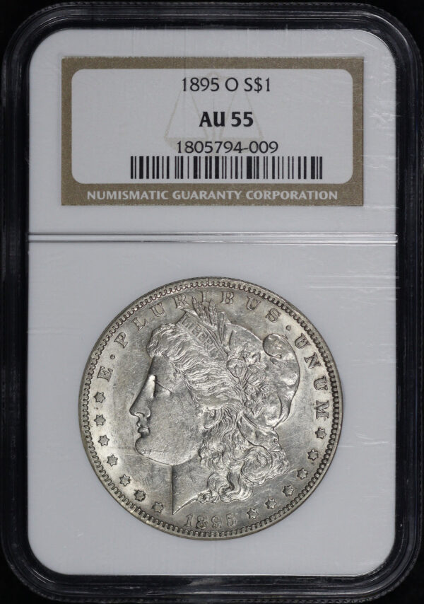 Obverse of this 1895-O Morgan Dollar NGC AU-55