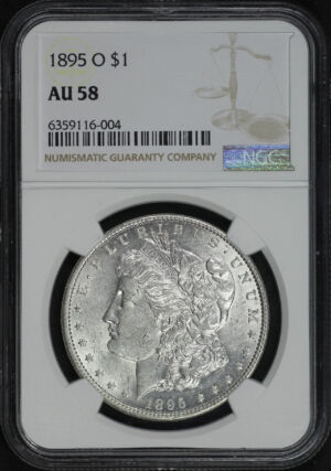 Obverse of this 1895-O Morgan Dollar NGC AU-58