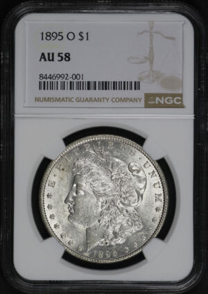 Obverse of this 1895-O Morgan Dollar NGC AU-58
