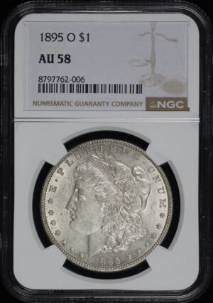 Obverse of this 1895-O Morgan Dollar NGC AU-58