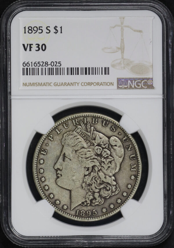 Obverse of this 1895-S Morgan Dollar NGC VF-30