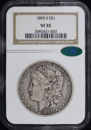Obverse of this 1895-S Morgan Dollar NGC VF-35 CAC