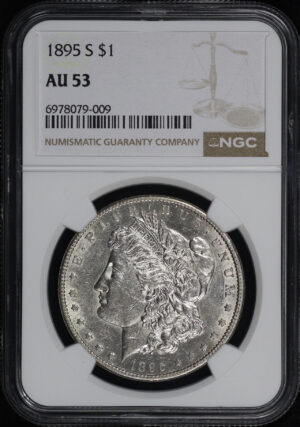 Obverse of this 1895-S Morgan Dollar NGC AU-53